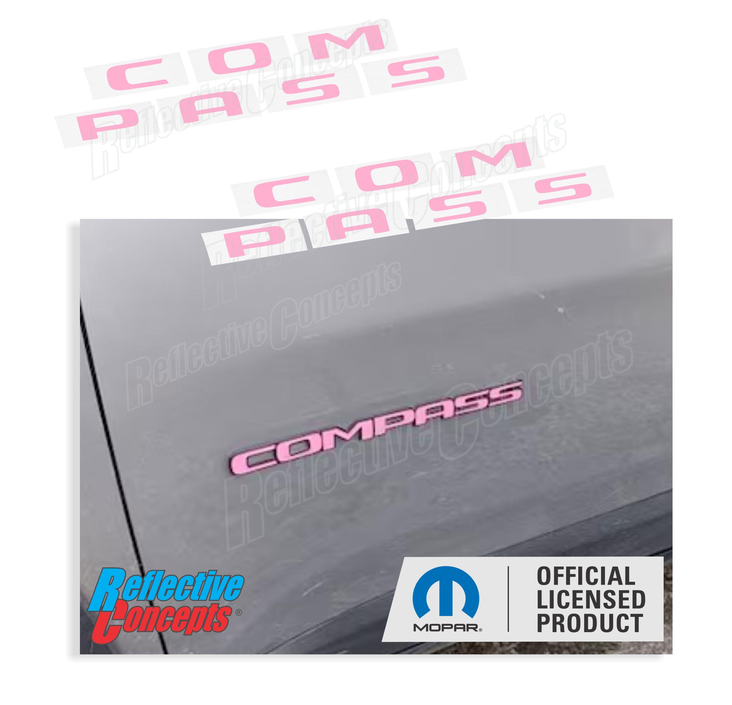 2018-2025 Jeep Compass - COMPASS Door Emblem Overlay Sticker Set