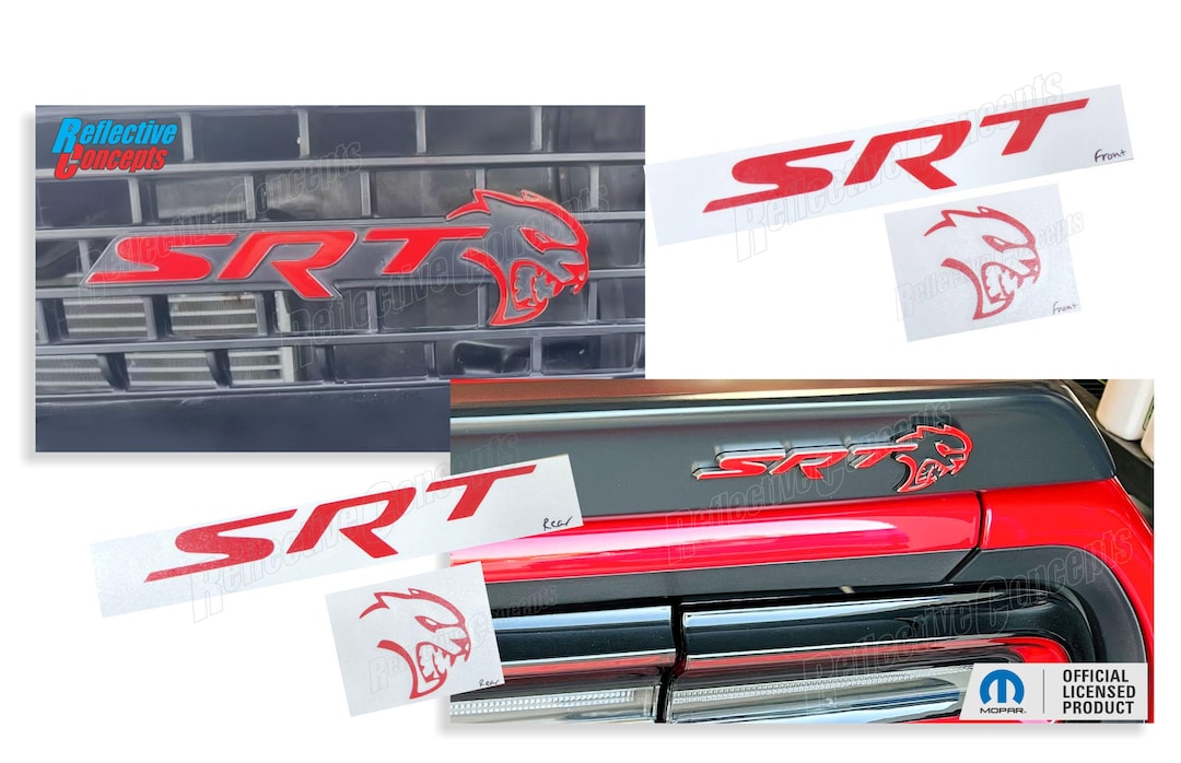 Hellcat Lettering 2018-2023 Challenger SRT Hellcat - SRT Grille & Trunk Emblem Overlay ...
