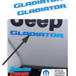GLADIATOR Fender Text Lettering Overlay Decal Stickers - 2020-2024 Gladiator