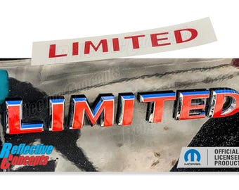 2005-2021 Grand Cherokee  - LIMITED Liftgate Emblem Overlay Sticker