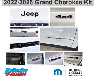 2022-2026 Grand Cherokee Exterior Emblem Overlay Decal Sticker Kit