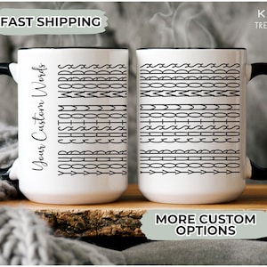 Custom Hidden Message Mug, Personalized Ceramic Coffee Cup (11oz/15oz), Secret Surprise Gift for Coffee & Tea Lovers