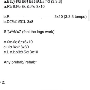 Op de afbeelding: Een bodybuilding trainingsschema met instructies voor verschillende oefeningen. Het schema omvat sets, herhalingen en tempo voor elke oefening. De oefeningen omvatten: Bear, Med Ball, R, DCGC6CL, T10667, Hatc6, bfo.Udt, Lo.Lob Gc, 000.0.040.0 en ㅋㅋㅋㅋㅋㅋ:333.