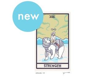 Strength VIII - Tarot Card Art - Hand-cut art card mounted on 5x7 backing