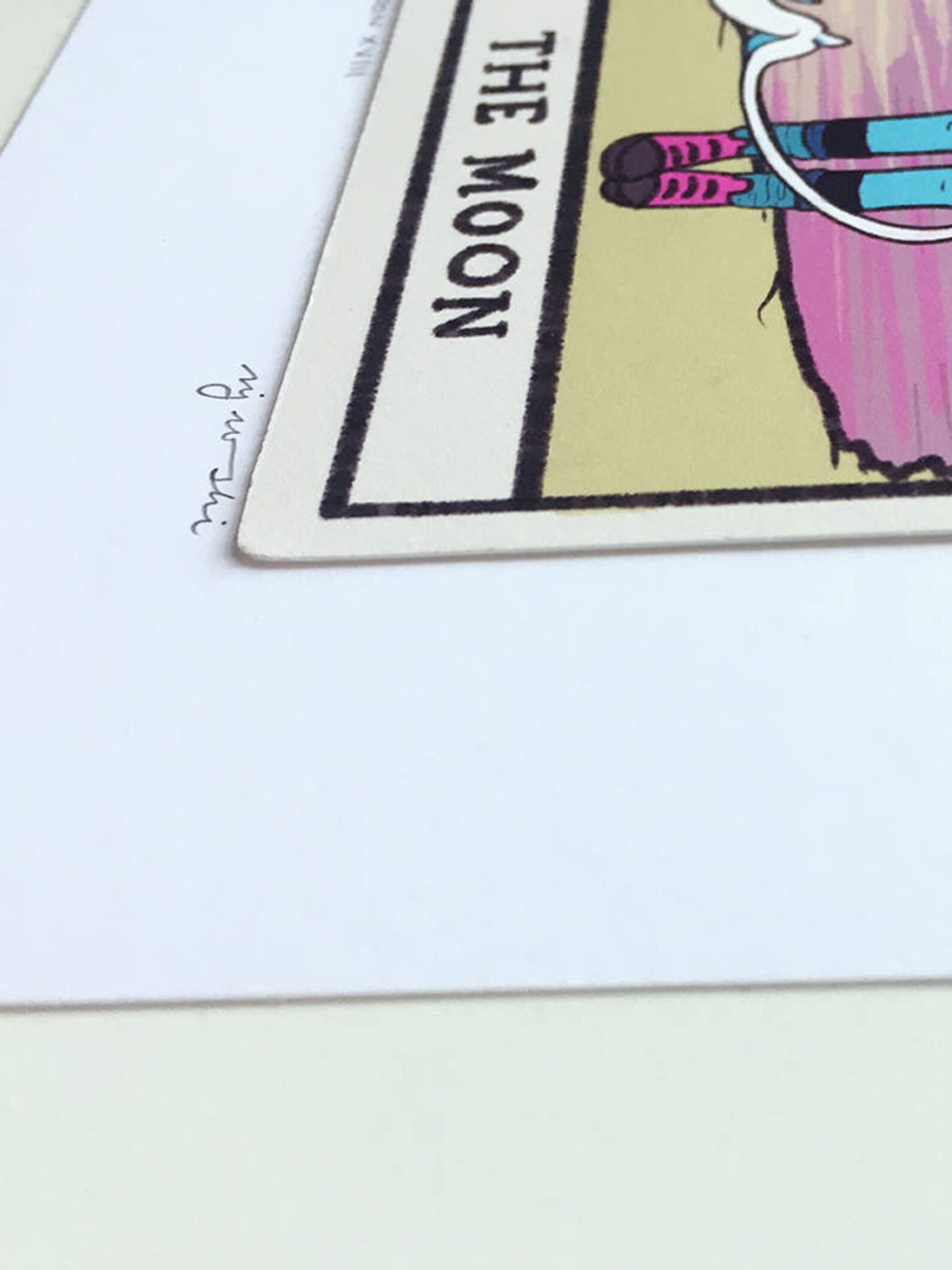 The Moon XVIII Tarot Card Art Hand-cut Art Card Mounted on - Etsy Australia