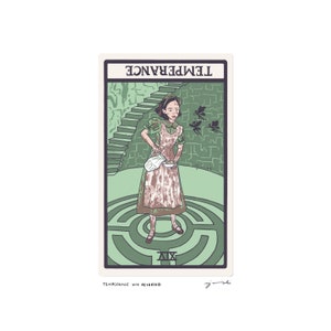 Temperance XIV Reversed - Tarotkartenkunst - Handgeschnittene Kunstkarte auf 13x18 mm Unterlage