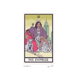 La Emperatriz III - Arte de cartas del Tarot - Impresión artística de 5x7, tarjeta cortada a mano y montada