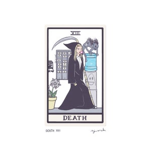 Death XIII - Tarotkaartkunst - 5 x 7 kunstafdruk, handgesneden en gemonteerde kaart