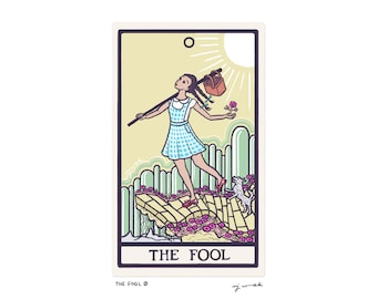 The Fool - Tarot Card Art - 5x7 art print, hand-cut and mounted card