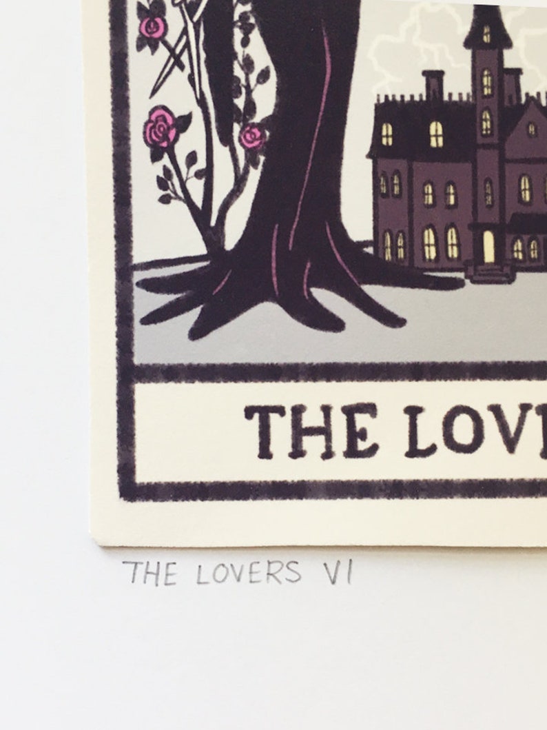 The Lovers VI  Tarot Card Art  Addams Family  5x7 art image 6