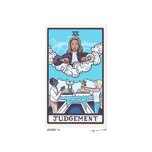 Judgment XX - Tarotkartenkunst - Handgeschnittene Kunstkarte auf 13x18 mm Unterlage montiert