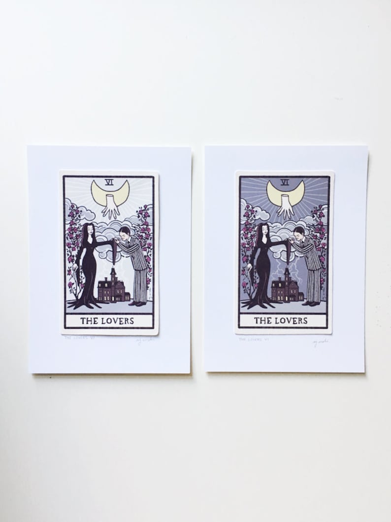 The Lovers VI Tarot Card Art Addams Family 5x7 art | Etsy