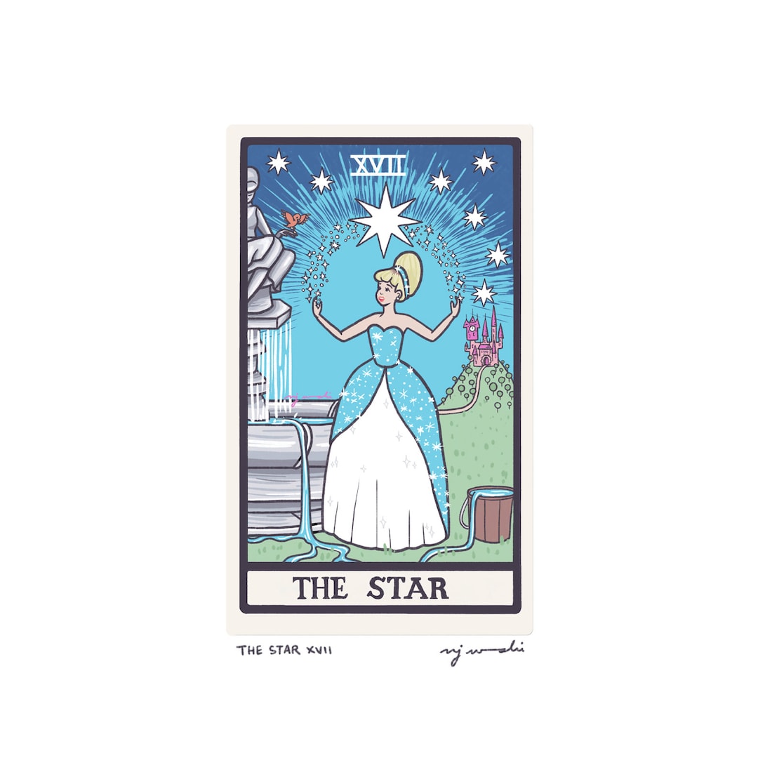 The Star XVII - Tarot Card Art - 5x7 Art Print, Hand-cut and