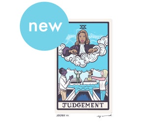 Judgement XX - Tarot Card Art - Hand-cut art card mounted on 5x7 backing