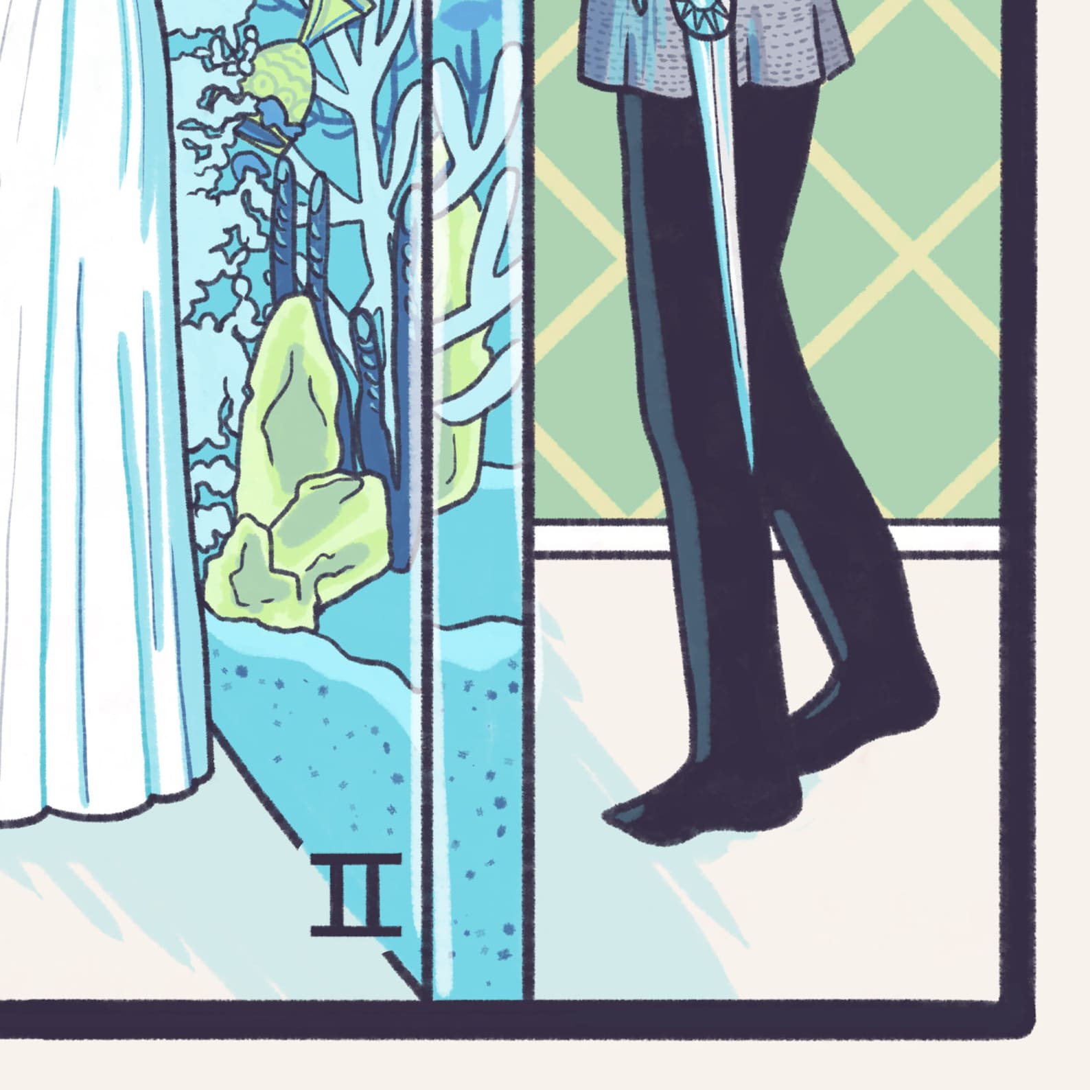 Two of Cups Reversed Tarot Card Art 5x7 art print Etsy