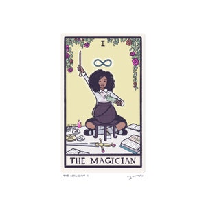 The Magician I - Tarot Card Art - Hand-cut art card mounted on 5x7 backing