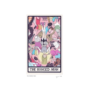 The Hanged Man XII - Tarot Card Art - 5 x 7 kunstafdruk, handgesneden en gemonteerde kaart