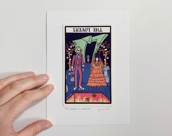 The Lovers Reversed VI - Tarot Card Art - 5x7 Art Print, Hand-cut