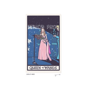 Queen of Wands - Tarot Card Art - 5x7 art print, hand-cut and mounted card