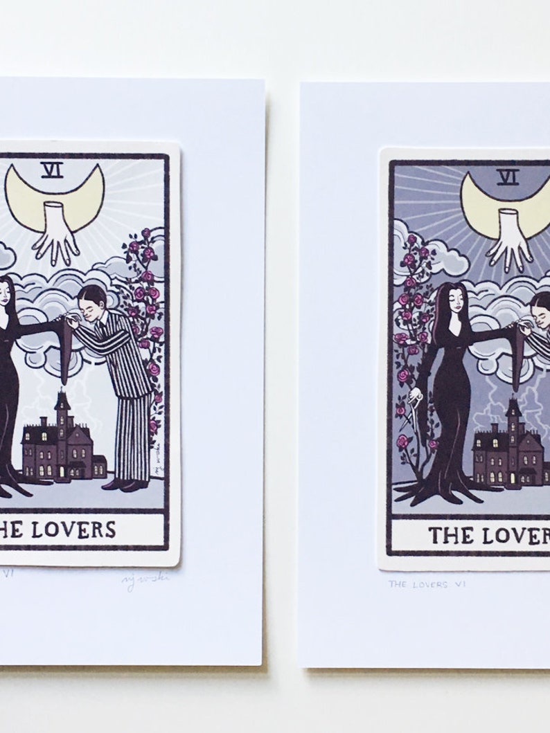 The Lovers VI  Tarot Card Art  Addams Family  5x7 art image 8