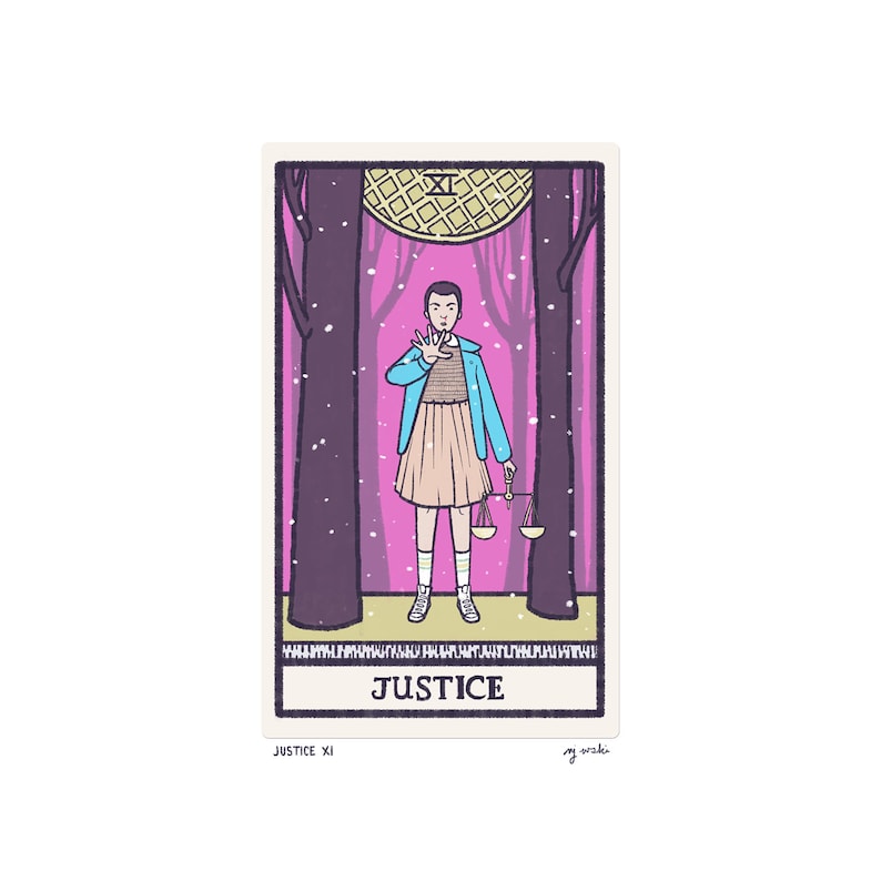 Justice XI Tarot Card Art 5x7 Art Print Hand-cut and - Etsy UK