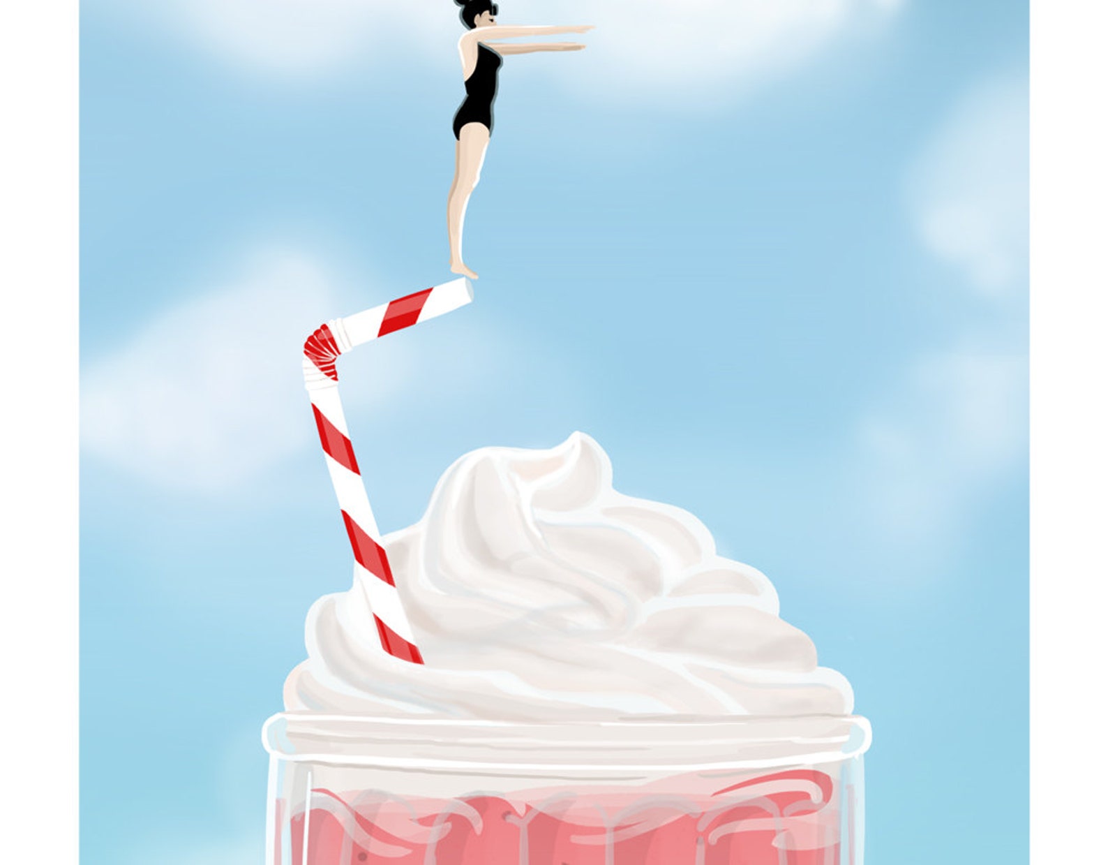 milkshake-diver-8x10-art-print-etsy