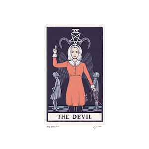 The Devil XV - Tarot Card Art - 5x7 art print, hand-cut and mounted card