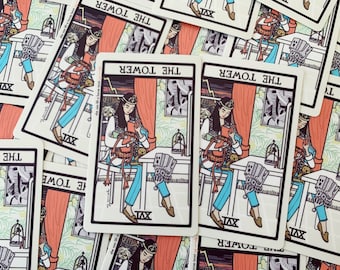 Vinyl Sticker - The Tower XVI Reversed - Sarah / Labyrinth