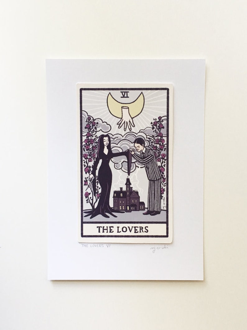The Lovers VI  Tarot Card Art  Addams Family  5x7 art image 3