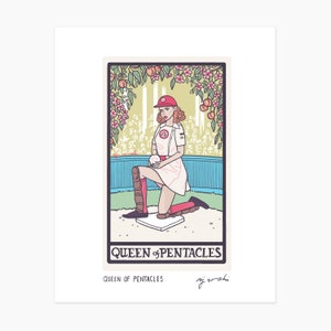 Queen of Pentacles - Large Tarot Print - 8x10 or 11x14