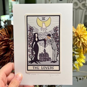 The Lovers VI Tarot Card Art Hand-cut art card mounted on 5x7 backing image 3