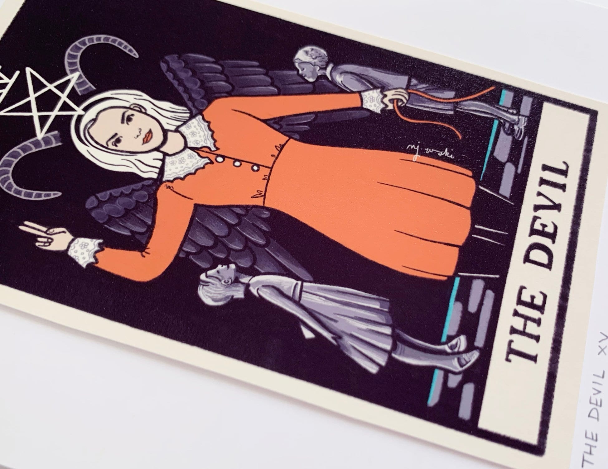 The Devil XV Tarot Card Art 5x7 Art Print Handcut and Etsy