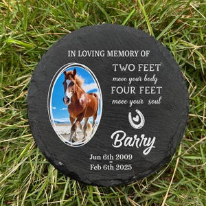 Loss Of Horse Memorial Stone, Remembrance Stone, Pet Horse Portrait Gifts, Gift for Horse Lover Equestrian, Sympathy Pet Loss Gifts