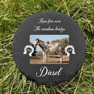 Memorial Stone for Grave Personalized, Horse Sympathy Stone, Pet Garden Stone, Horse Sympathy Gift, Horse Memorial Gift, Pet Loss Gift