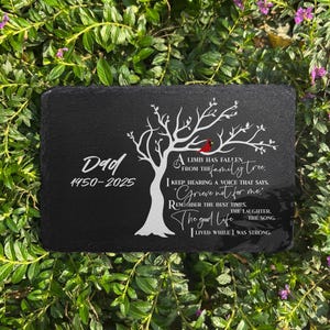 Custom Memorial Stone, Remembrance Stone, In Loving Memory, Memorial Gift For Mom, Sympathy Gift, Stone With Cardinals, A Limb Has Fallen