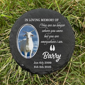 Memorial Stone for Grave Personalized, Granite Sympathy Stone for Outdoors, Pet Garden Stone, Goat Sympathy Gift, Pet Loss Gifts