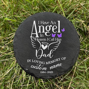Memorial Garden Stone, Slate Grave Marker, Loved Ones Memorial Plaque, Sympathy Gift, Keepsake Stone Marker for Outdoors, Remembrance Gifts