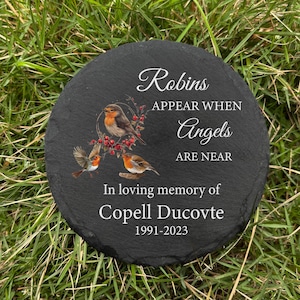 Robins Memorial Stone, Garden Memorial Stone, personalized remembrance stone, Loss of Mom, Dad Sympathy Gift, memorial stone mom