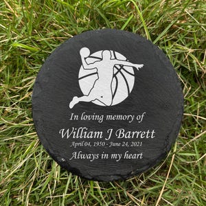 Basketball Memorial Stone, Basketball Memorial Gifts, memorial garden stone, sympathy gifts sports themed, Basketball memorial markers