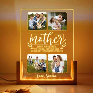 Night Light Gift for Mother&#39;s Day, Custom Photo Acrylic Led Lamp for Mom, Acrylic Plaque Gift For Mom, Mother Our Best Friends