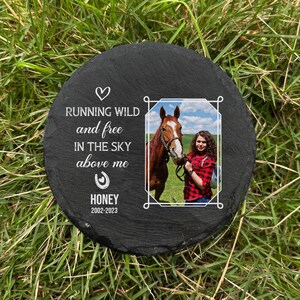 Loss Of Horse Memorial Stone, Horse Garden Stone, Pet Horse Portrait Gifts, Gift for Horse Lover Equestrian, Horse Memorial Plaque