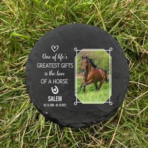 Horse Pony Memorial Stone, Remembrance Stone, Horse Portrait Gifts, Gift for Horse Lover Equestrian, Horse Sympathy Gifts, Horse Loss Gifts