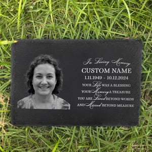 Gedenkstein, Gedenkgranit Kopfstein, Friedhof Grabstein, Grabstein für Lieben, Verlust der Mutter Erinnerung Geschenke, Papa Verlust Geschenke