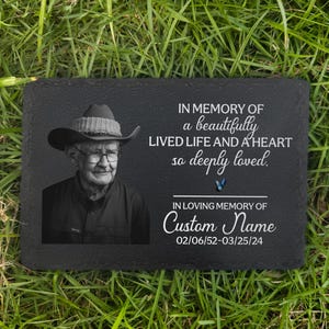 Memorial Garden Stone, Memorial Granite Headstone, Human Grave Marker, Funeral Marker, Remembrance Gift, Sympathy Plaque, Outdoor Plaque
