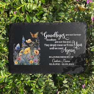 Flower Memorial Garden Stone, Memorial Granite Headstone, Human Grave Marker, Tombstone for Loved Ones, Remembrance Gift, Sympathy Plaque