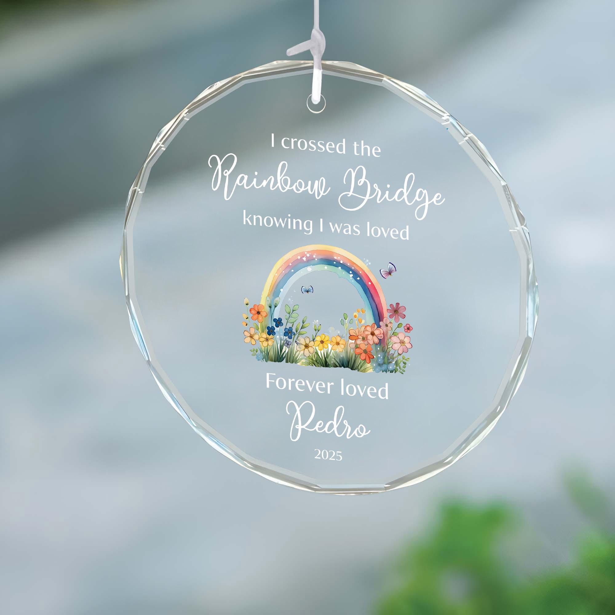 Personalized Dog Memorial Wind Chime, Crossed the Rainbow Bridge ...