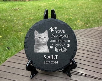 Personalized Pet Memorial Stone, Pet Sympathy Grave Marker, Cat Loss Tribute