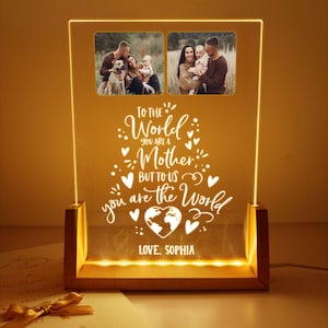 Photo Night Light, Mother Gifts, Gift for Mom, Mom Gift from Daughter, Mother&#39;s Day Gift, Photo Acrylic Led Lamp for Mom, Acrylic Plaque