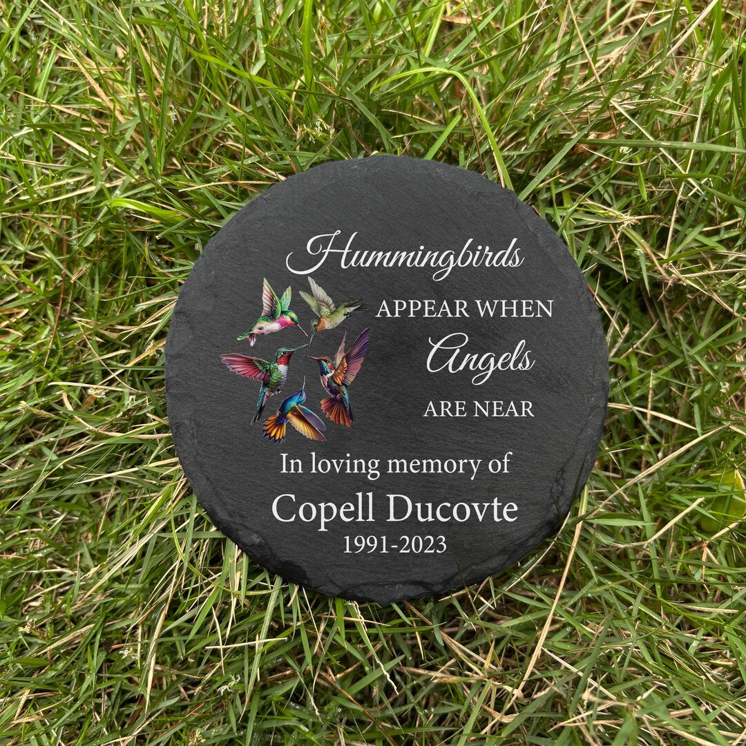 Personalized Memorial Metal Sign - Memorial Gift Idea - When Hummingbirds Appear A Loved One Is Near main image 1