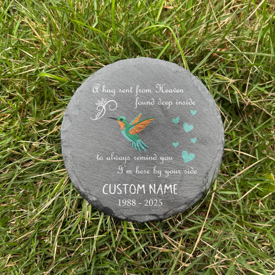Personalized Memorial Stone, Hummingbird Memorial Gifts, Memorial Human ...